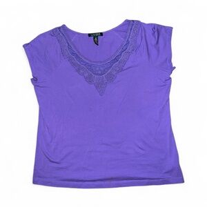 Lauren Ralph Lauren Womens Top Vintage Boho Feminine Romantic Casual Purple
